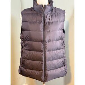 Uniqlo Ultra Light Down Vest Grey Taupe Packable Puffer Lightweight Size M